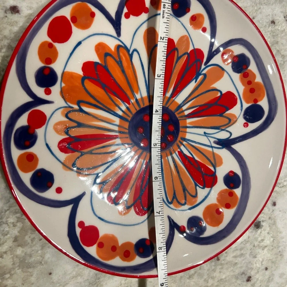 4 Crate and Barrel colorful plates